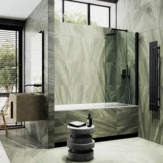 Шторка на ванну MaybahGlass MGV-596-6 40см чёрный